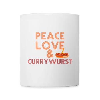 Peace, Love & Currywurst - Mug - white - Front