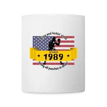 35e anniversaire Vivant et actif depuis 10/1989 - Mug blanc - blanc - Devant