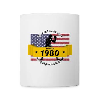 44. Geburtstag Alive and kickin since 10/1980 - Tasse - Weiß - Vorne