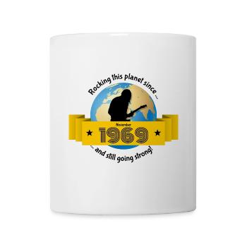 55th Birthday Rocking this planet since 11/1969 - Mug - white - Front