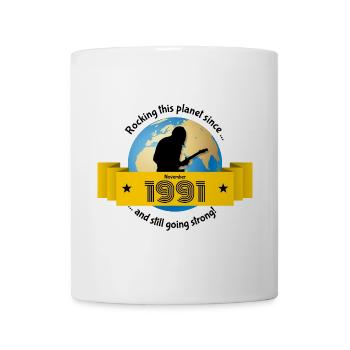 33. Anniversaire Qui berce cette planète depuis 11/1991 - Mug blanc - blanc - Devant