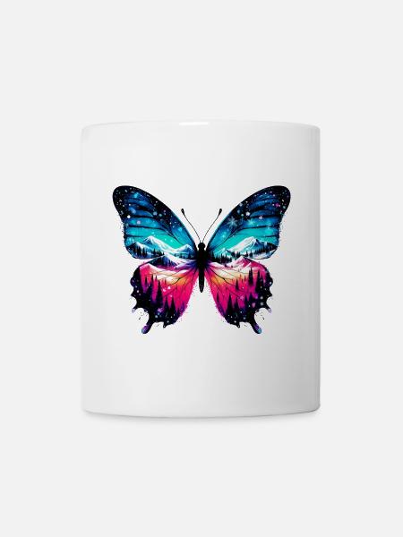 Schmetterling - Tasse - Weiß