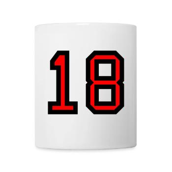 18. 18 YEARS OLD. 18th ANNIVERSARY. 18 BIRTHDAY. - Mug - white - Front