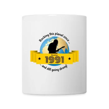 33. Geburtstag fait vibrer cette planète depuis 12/1991 - Mug blanc - blanc - Devant