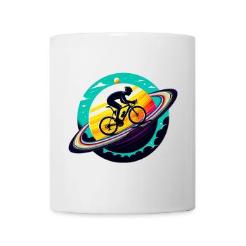 Radfahrer auf dem Saturn - Tasse - Weiß - Vorne
