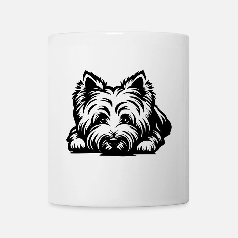 West Highland Terrier Kopf mit Pfoten - Tasse - Weiß
