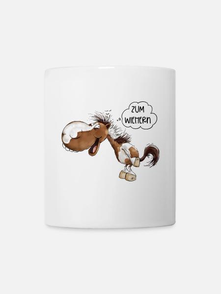 Zum Wiehern Pferd Schecke Lustiges Pferd - Tasse - Weiß