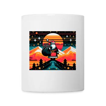 Graphique Père Noël, Père Noël sur la montagne - Mug blanc - blanc - Devant