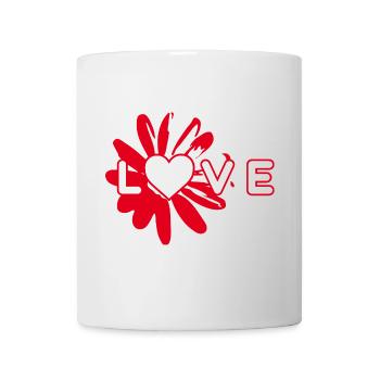 LOVE design with heart - Mug - white - Front
