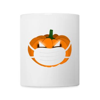 Halloween Kürbis Maske Geschenk - Tasse - Weiß - Vorne