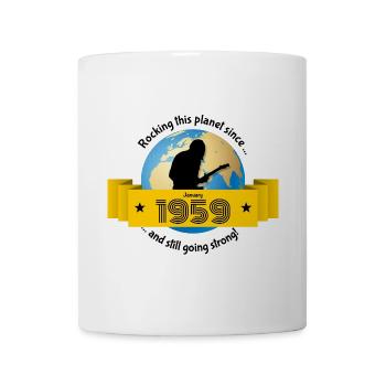 66. Geburtstag Rocking this planet since 01/1959 - Tasse - Weiß - Vorne