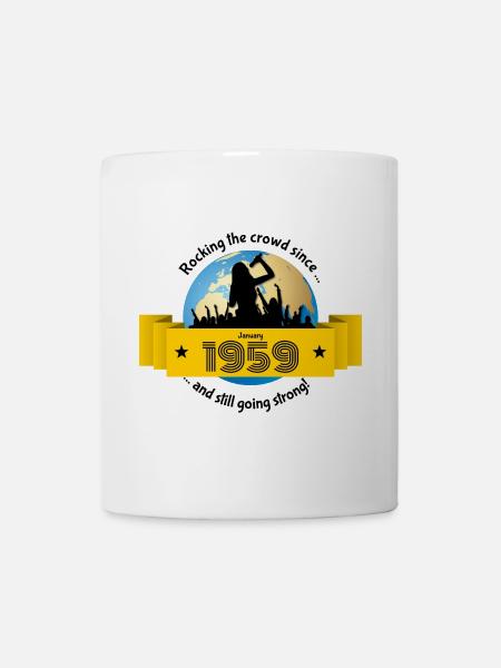 66. Anniversaire Secouant la foule depuis 01/1959 - Mug blanc - blanc