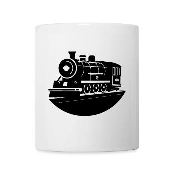 Lokomotive Grafik - Tasse - Weiß - Vorne