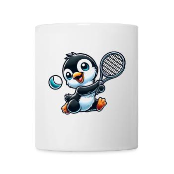 Süßer Pinguin Tennisspieler Cartoon Tennis - Tasse - Weiß - Vorne