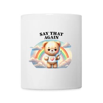 A teddy bear with an innocent smile - Mug - white - Front