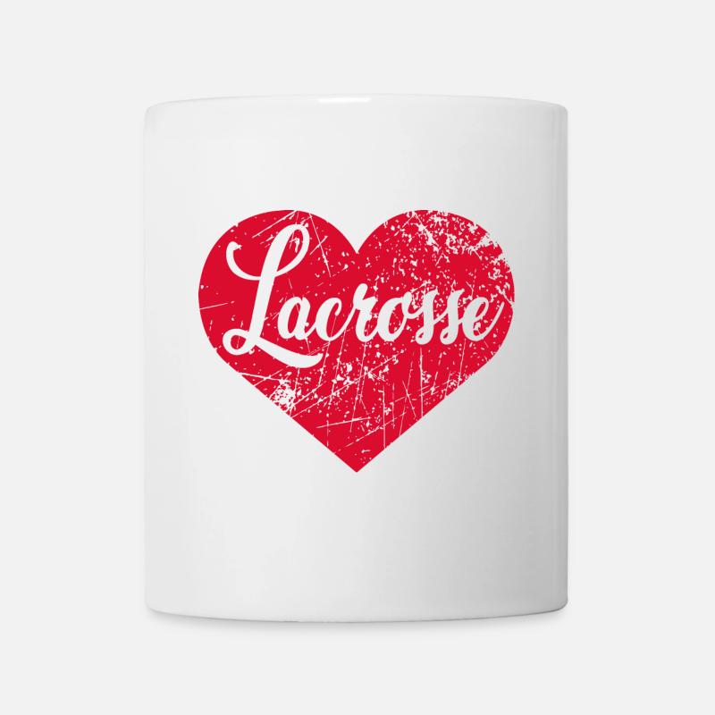 Lacrosse Herz - Tasse - Weiß