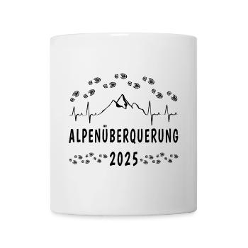 Alpenüberquerung zu Fuß - E5 - Herzschlag - 2025 - Tasse - Weiß - Vorne