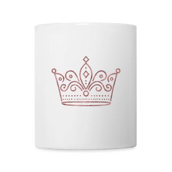 Couronne Reine/Roi Paillettes Personnalisable - Mug blanc - blanc - Devant