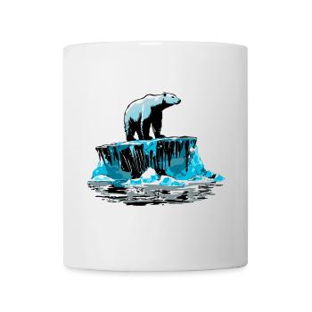Eisbär auf Eisscholle – Arktisches Design - Tasse - Weiß - Vorne