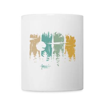 Retro Moon & Forest Design – Free Lettering & Nature - Mug - white - Front