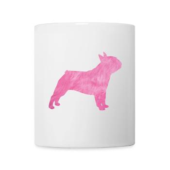 Carlin Chien à fourrure duveteuse Maître Maîtresse rose - Mug blanc - blanc - Devant