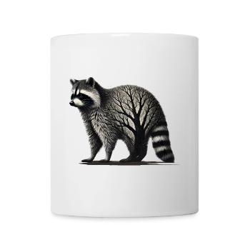 Maille de raton laveur et d’arbre en filigrane dans la fourrure - Mug blanc - blanc - Devant