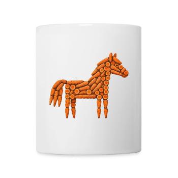 Motif cheval carotte - Mug blanc - blanc - Devant