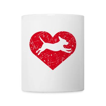 Beagle Hund Herz - Tasse - Weiß - Vorne