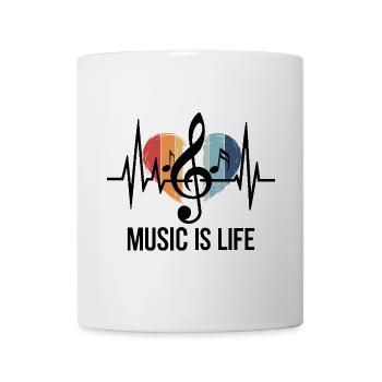 Music is Life Notenschlüssel Outfit Musikfans und - Tasse - Weiß - Vorne
