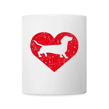 Dackel Dachshund Herz - Tasse - Weiß - Vorne