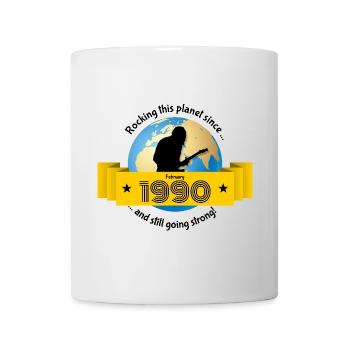 35. Anniversaire Secouant cette planète depuis 02/1990 - Mug blanc - blanc - Devant