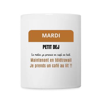 Mardi petit dej - Un café - Mug blanc - blanc - Devant