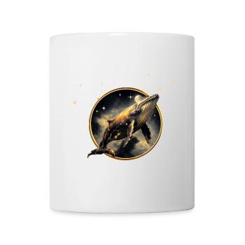 Cosmic elegance, the golden and black whale - Mug - white - Front