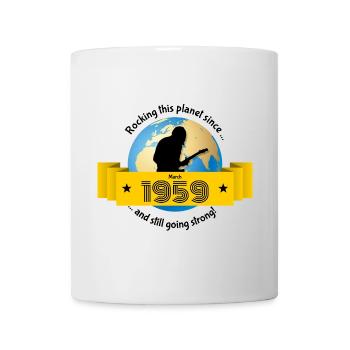 66. Geburtstag Rocking this planet since 03/1959 - Tasse - Weiß - Vorne