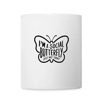 Je suis un papillon social, mais pas aujourd’hui - Mug blanc - blanc - Devant