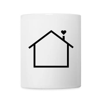 Haus schlicht mit Herz - Tasse - Weiß - Vorne