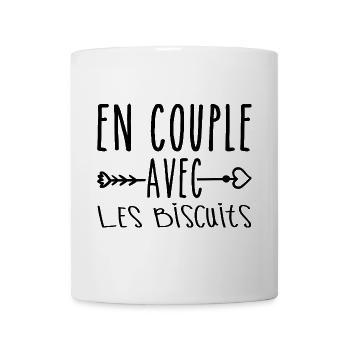 En Couple avec Biscuits, cadeau Fans de Biscuits - Mug blanc - blanc - Devant