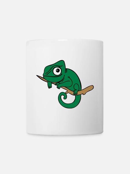 Lui das Chamäleon, dreifarbig - Tasse - Weiß