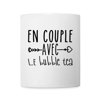 En Couple avec bubble tea, cadeau Fans bubble tea - Mug blanc - blanc - Devant