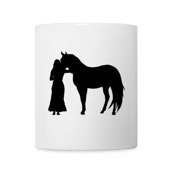 Frau mit Pferd - Tasse - Weiß - Vorne