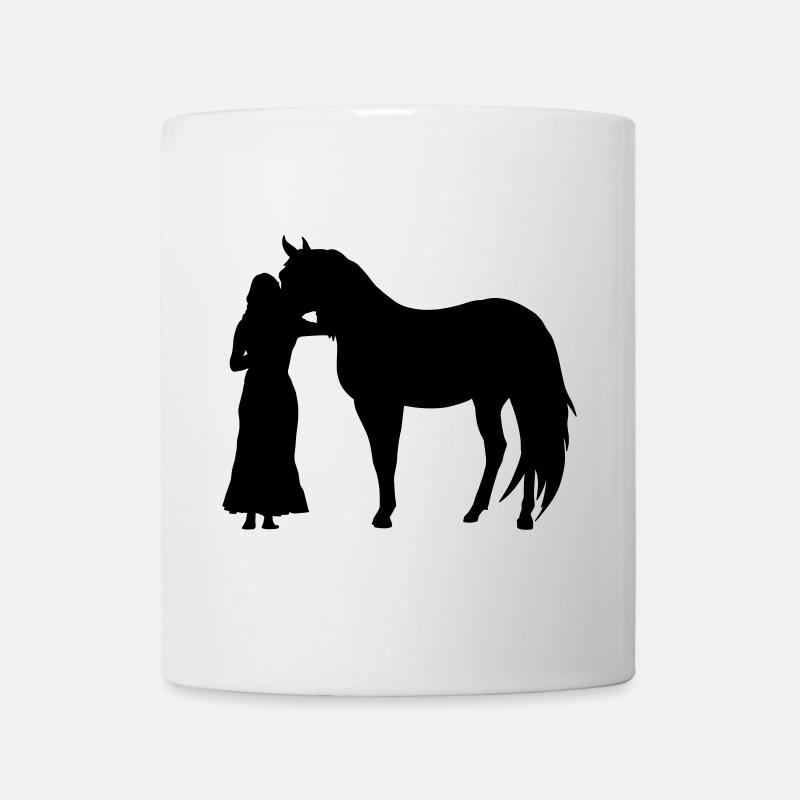 Femme avec cheval - Mug blanc - blanc