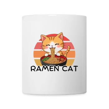 Ramen Cat Vintage Sunset - Tasse - Weiß - Vorne