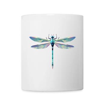 libellule en filigrane élégante au design polygonal - Mug blanc - blanc - Devant