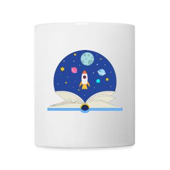 Open Book with Space Scene, Imagination and Advent - Mug - white - Front