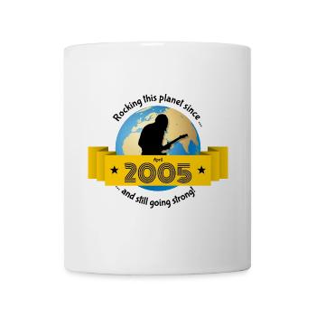 20. Geburtstag Rocking this planet since 04/2005 - Tasse - Weiß - Vorne