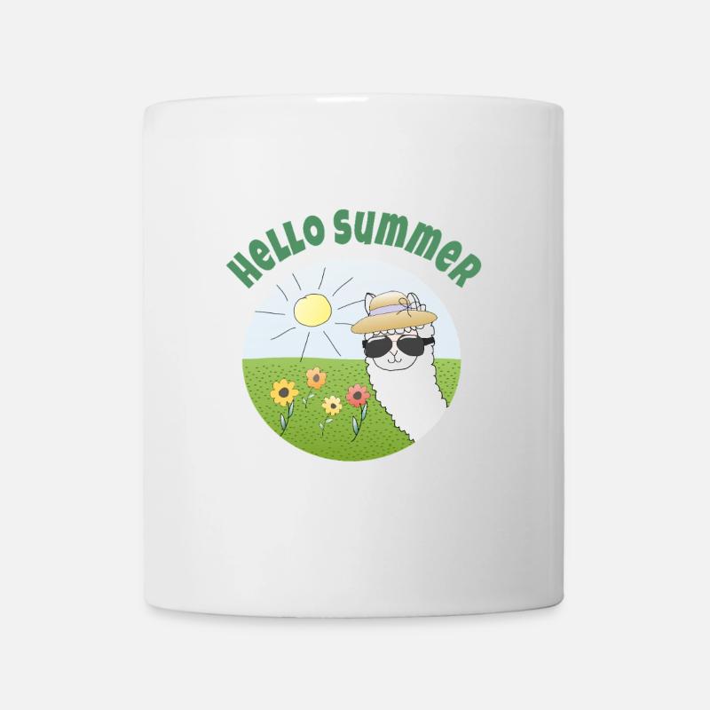 Hello Summer: Sonnenscheinalpaka - Tasse - Weiß