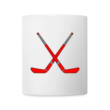Gekreuzte Eishockeyschläger - Tasse - Weiß - Vorne