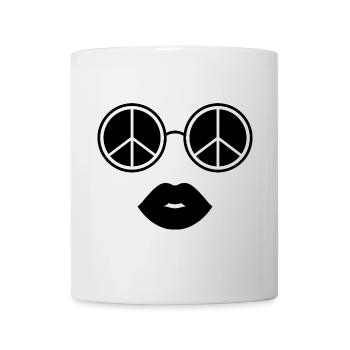 Frieden und Lippen / Friedensbrille und Lippen - Tasse - Weiß - Vorne