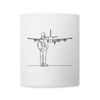 Dessin de l’observateur d’avion - Mug blanc - blanc - Devant