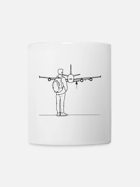 Plane Spotter Zeichnung - Tasse - Weiß